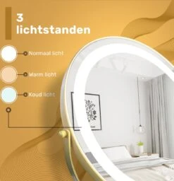 Great's® Make Up Spiegel Met LED Verlichting - ⌀ 40cm - Visagie Spiegel Rond - Extra Close Up Spiegeltje 10x - Goud -Schoonheidsproducten Winkel 1157x1200 2