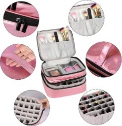 YONO Nagellak Tas - Nagelkoffer Beautycase - Cosmetica Koffer - Manicure Organizer - Roze 7 YONO Nagellak Tas - Nagelkoffer Beautycase - Cosmetica Koffer - Manicure Organizer - Roze -Schoonheidsproducten Winkel 1160x1200