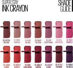 Maybelline SuperStay Ink Crayon Matte Lippenstift - 35 Treat Yourself - Roze -14 Gr 25 Maybelline SuperStay Ink Crayon Matte Lippenstift - 35 Treat Yourself - Roze -14 Gr -Schoonheidsproducten Winkel 1200x1116