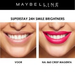 Maybelline SuperStay 24H Smile Brighters Lippenstift - 860 Crisp Magenta - Roze - Langhoudend -Schoonheidsproducten Winkel 1200x1196 1