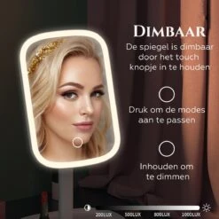 HighHome - Make Up Spiegel Met Led Verlichting - Inclusief 10x Spiegel - 3 Warmtes - 360 °C Draaibaar -Schoonheidsproducten Winkel 1200x1200 268