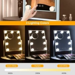 Bright Beauty Vanity Make Up Spiegel Met Verlichting - Wit - Dimbaar Met Drie Lichtstanden -Schoonheidsproducten Winkel 1200x1200 282