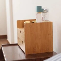 Merkloos Decopatent® Luxe Make-up Organizer Met 3 Lades - Cosmetica Organizer Make Up Met Schuiflade Bamboe Hout - Cosmeticahouder - Toren -Schoonheidsproducten Winkel 1200x1200 313