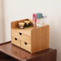 Merkloos Decopatent® Luxe Make-up Organizer Met 3 Lades - Cosmetica Organizer Make Up Met Schuiflade Bamboe Hout - Cosmeticahouder - Toren -Schoonheidsproducten Winkel 1200x1200 318