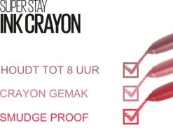 Maybelline SuperStay Ink Crayon Matte Lippenstift - 35 Treat Yourself - Roze -14 Gr 33 Maybelline SuperStay Ink Crayon Matte Lippenstift - 35 Treat Yourself - Roze -14 Gr -Schoonheidsproducten Winkel 1200x890