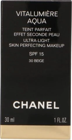 Chanel Vitalumiere Aqua Foundation - 30 Beige - SPF15 - 30 Ml 15 Chanel Vitalumiere Aqua Foundation - 30 Beige - SPF15 - 30 Ml -Schoonheidsproducten Winkel 622x1200
